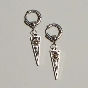 Silver Geometric Dangle Earrings M1241